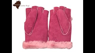 sheepskin gloves fuchsia [upl. by Suirradal]