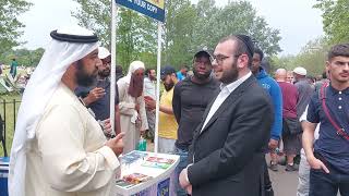 Jewish Apologist Gets Trapped By Muslim In Debate Sheikh Mohammed And Visitor Speakers Corner [upl. by Woll905]