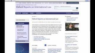 How to Use Oxford Reports on International Law [upl. by Schonthal789]