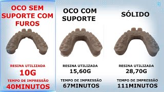 Impressão de modelos odontológico com Baixo Consumo de Resina e Tempo de Impressão reduzido [upl. by Seko]