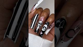 Jack skellington nails👻🌙💕✨ full tutorial on my channel🖤 polygelnails polygel polygelathome [upl. by Edylc]