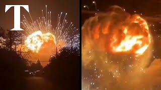 Huge explosion at Russian military site after drone attack [upl. by Sandy]