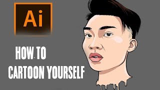 How To Cartoon Yourself  Step By Step RiceGum Tutorial  ADOBE ILLUSTRATOR [upl. by Apfel506]