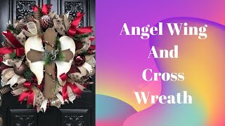 How to make a Joy Cross and Angels Wing Wreath with Laura Jeans Wreath Room [upl. by Darra511]