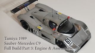 TAMIYA  124  1989 SauberMercedes C9  No 24359  Part3 Engine amp Assemble scalemodel [upl. by Emelita]