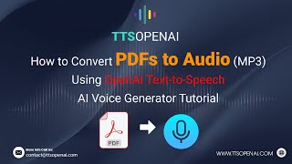 How to Convert PDFs to Audio  MP3  with OpenAI TexttoSpeech  Easy AI Voice Generator Guide [upl. by Aztiram]