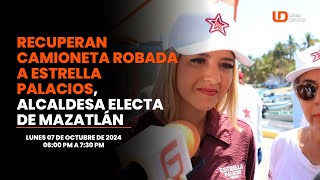 Recuperan camioneta🛻 robada a Estrella Palacios alcaldesa electa de Mazatlán [upl. by Einaffit]