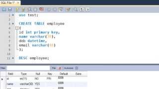 SQL Tutorial  9 Create Table Statement [upl. by Noneek]