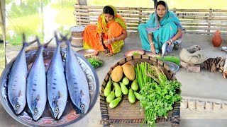 দাদু আজ প্রথমবার পিঁয়াজকলি দিয়ে সামুদ্রিক পারা মাছের রান্না খেলো সাথে চিংড়ি দিয়ে বেগুনের রেসিপি [upl. by Canter]