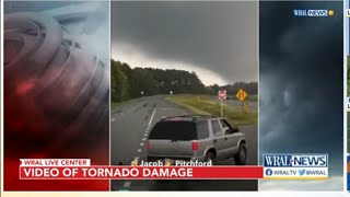 Video Shows Tornado Rolling through Rocky Mount NC Warnings are in effect until 130 pm [upl. by Ispep]