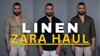 Stylish Mens Summer Outfits From ZARA  Linen Haul [upl. by Eartnoed]