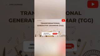 transformational generative grammar TGG Noam Chomsky Linguistics Syntacticstructures [upl. by Lanford]