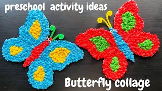 Butterfly Collage  Paper Collage Activities  Paper Crumpling and pasting activity [upl. by Aliuqet]