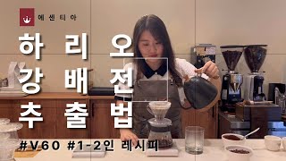 하리오 V60 12인용  강배전 핸드드립 추출법 [upl. by Tychon137]