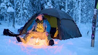 Tent Camping in the Winter Woods [upl. by Anerac]