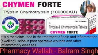 Trypsin Chymotrypsin Tab Use Sides Effects Contraindications Brand Name PWBalramSingh [upl. by Htebarual]