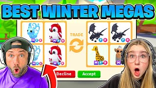 We Trade THE BEST NEW WINTER MEGAS in Adopt ME Roblox [upl. by Suertemed191]