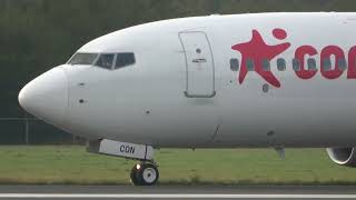 Corendon Airlines B737800 Landing Groningen Airport Eelde [upl. by Eelirol]