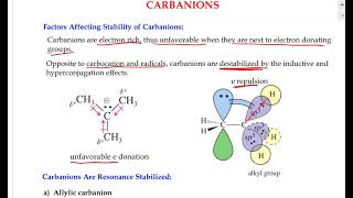 Carbanions And Factors Affecting Their Stability [upl. by Atwood]