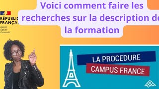 Campus Francevoici comment faire les recherches sur la description de la formationMoneyMindset2597 [upl. by Monk]