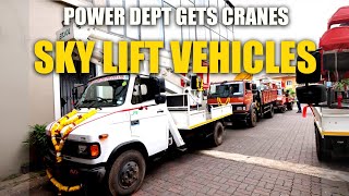 Goa Power Dept Gets Cranes Sky Lift Vehicles [upl. by Ahsiela]