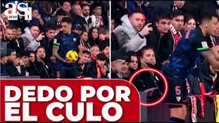 Un aficionado mete un dedo en el culo a LUCAS OCAMPOS en el RAYO VALLECANO  SEVILLA [upl. by Shreve682]