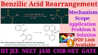 Benzil Benzilic acid rearrangement problems with solution IIT JAM UGC CSIR NET SET GATE CHEMISTRY [upl. by Woothen]