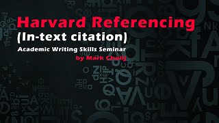 Harvard Referencing Intext citation Academic Writing Skills [upl. by Llehcram]