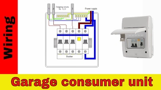 How to wire RCD in garage shed consumer unit UK Consumer unit wiring diagram [upl. by Netsua206]