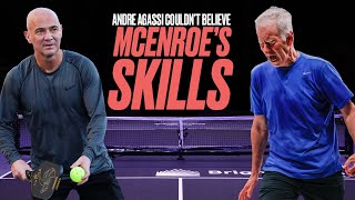 John McEnroe STUNS Andre Agassi With His Pickleball Skills [upl. by Enialb294]