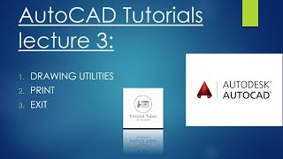 How to use drawing utilities and print in AutoCAD 2022 by tutorial tuber [upl. by Htrow]