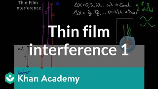 Thin Film Interference part 1  Light waves  Physics  Khan Academy [upl. by Reizarf]