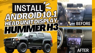 Hummer h3 Android 101” head unit display install [upl. by Ugo]