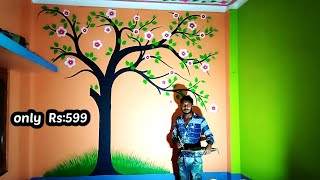 wall painting design home ideas for badroom and living room easy wall paint tipscolour art [upl. by Mehitable806]