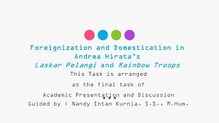 Foreignization and Domestication in Laskar Pelangi and Rainbow Troops [upl. by Yrdua]