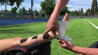 Taping for shin splints part 2 flat arch supportantipronationlowdye tape job variation [upl. by Cloris]