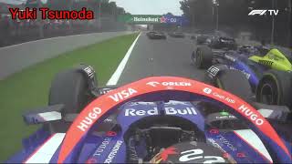 Alex Albon Vs Yuki Tsunoda Crash Onboard  Mexican GP 2024 [upl. by Lemaceon]