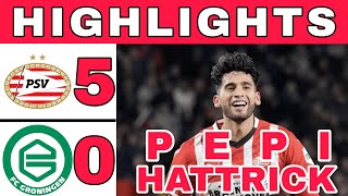 PSV Eindhoven DOMINATES FC Groningen with Pepis 3 AMAZING Goals in Eredivisie 2024 [upl. by Shandy28]