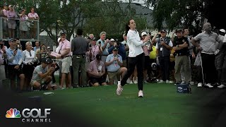 Caitlin Clark hits driving range tees off at The Annika proam  Golf Channel [upl. by Derrej830]