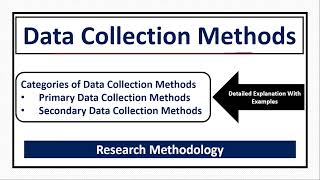 Methods of Data Collection in Research  PrimarySecondary Data Collection Methods [upl. by Quintilla]