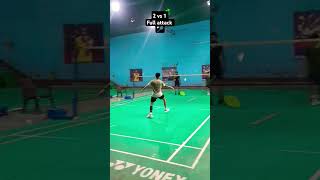 2 vs1 🏸 badmintonlovers smashbadminton badminton shortsvideo [upl. by Enitsenrae]