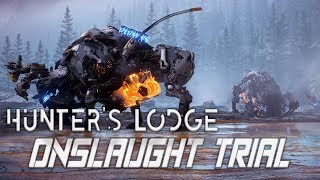 Horizon Zero Dawn  The Frozen Wilds  Hunters Lodge  Onslaught Trial Guide [upl. by Annayt]