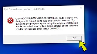 Fix D3DCOMPILER43dll Error when launching the Epic Games Launcher [upl. by Bastien]