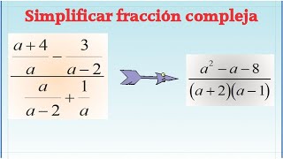 Expresión racional simplificar fracción compleja suma y resta de fracciones [upl. by Nova]