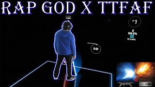 Rap god x TTFAF  Beat Saber  Mixed Reality [upl. by Letch796]