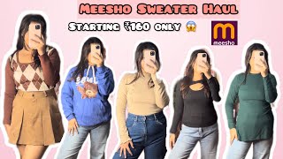 Cheapest Meesho Sweater Haul 🥰  Starting ₹160 only  High neck sweater HoodieKorean Sweater [upl. by Jamima803]