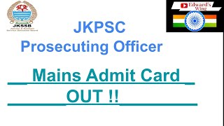 JKPSC PO Mains  Admit Card OUT  How to Download Your Admit Card  All the Best to Everyone❤️ [upl. by Schaffel]