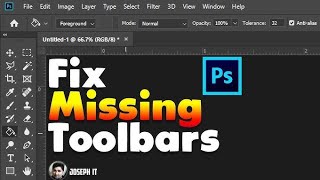 how to restore toolbar menu bar in photoshop easy way [upl. by Frohne]