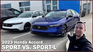 Whats Different Between The Sport amp SportL 2023 Honda Accord  Trim Comparison [upl. by Aleafar]