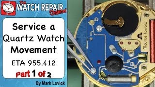 How to service a quartz movement ETA 955 412 Watch repair tutorials [upl. by Leelah]